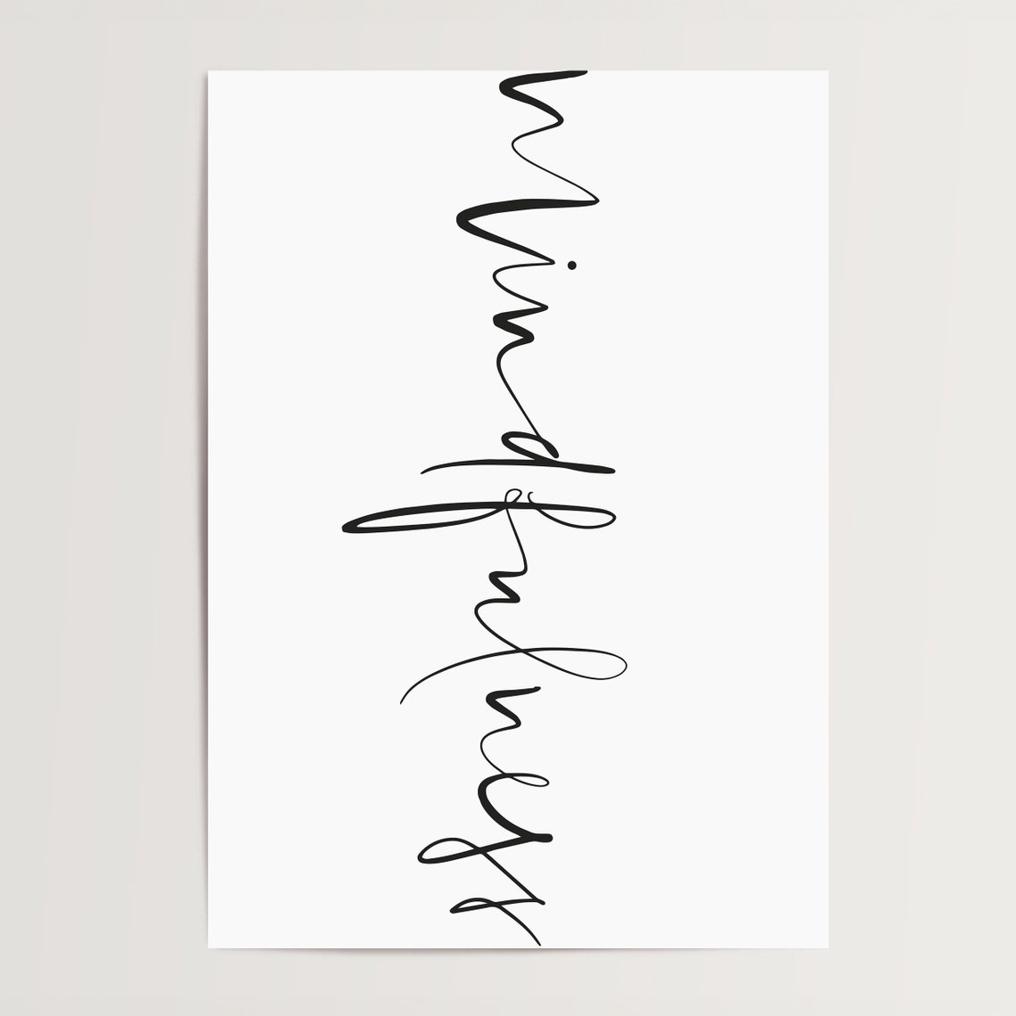 Mindfulness Vertical Hand Lettered Script Minimalist Quote Poster - Image 4