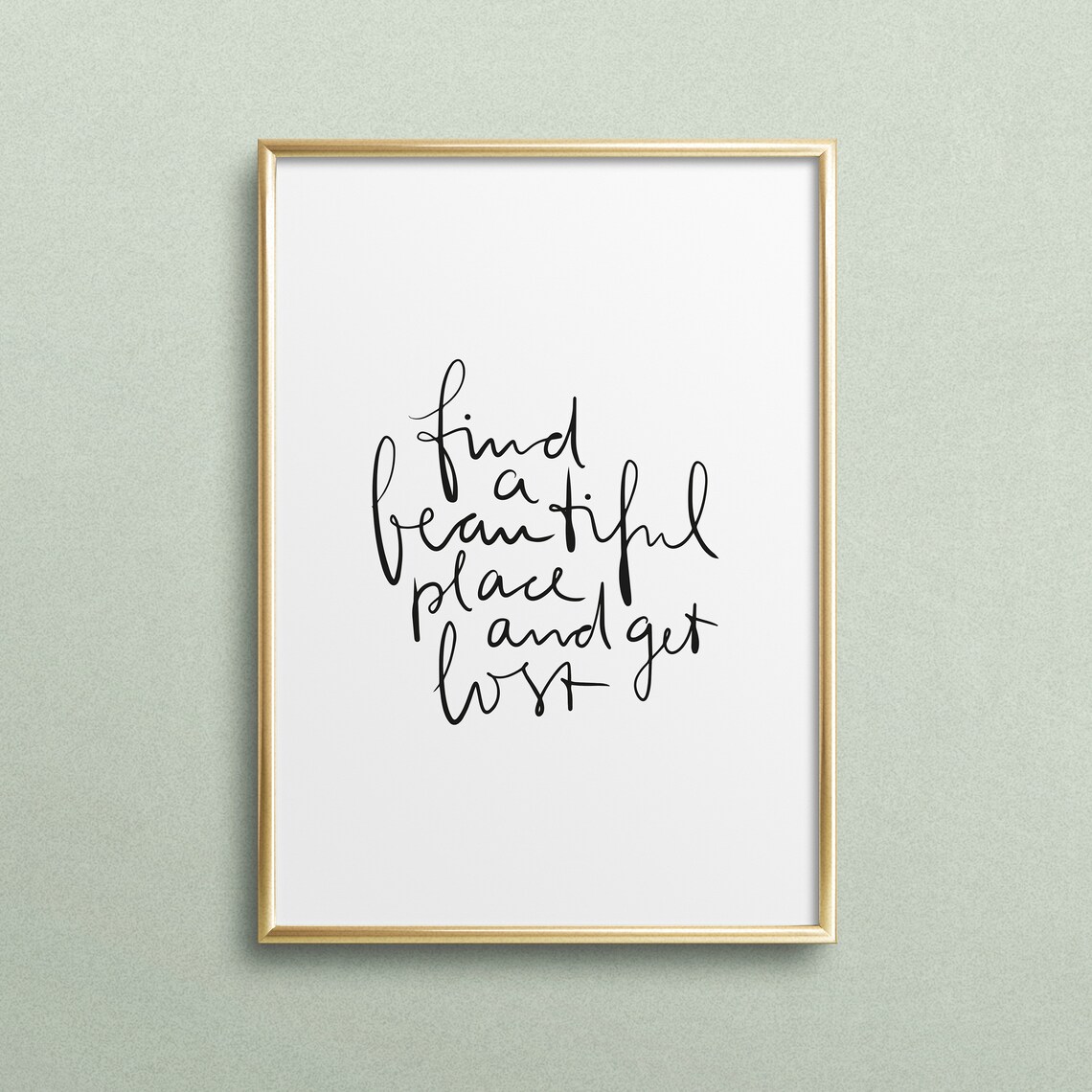 Find a Beautiful Place and Get Lost Wanderlust Travel Quote Poster