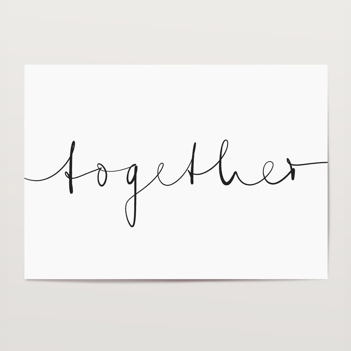 Together Calligraphy Script Minimalist Wedding Greeting Poster - Image 4