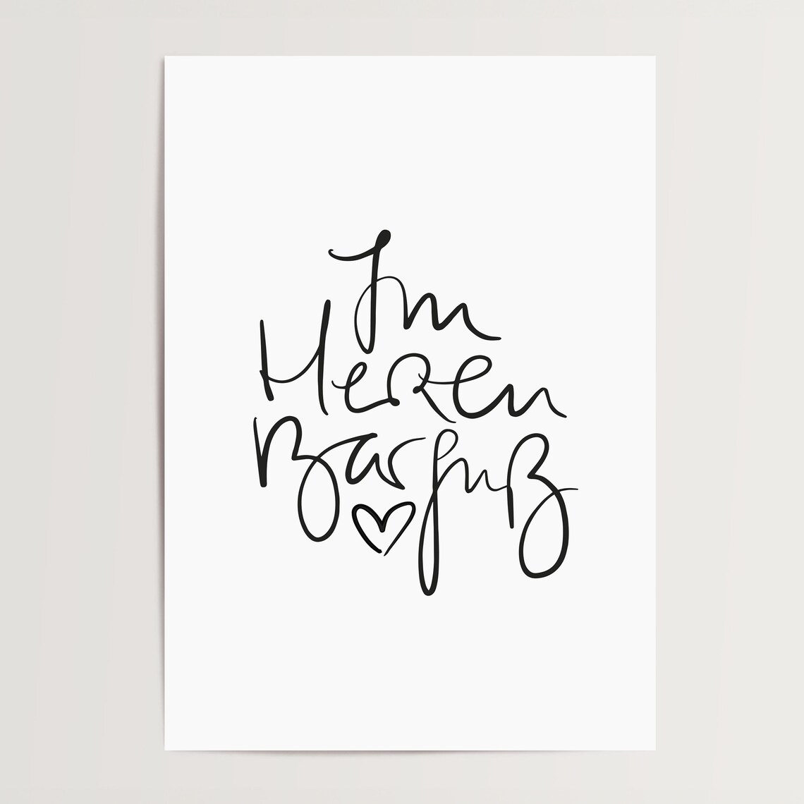 Im Herzen Barfuhr Typography Art Print, German Quote - Image 4