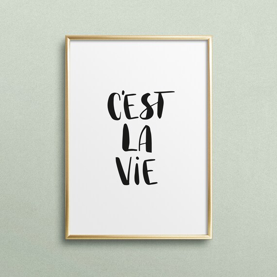Cest La Vie French Life Typography Art Print