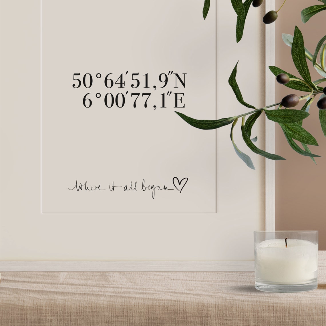 Custom Coordinates Where It All Began Sweet Couples Memory Poster - Image 3