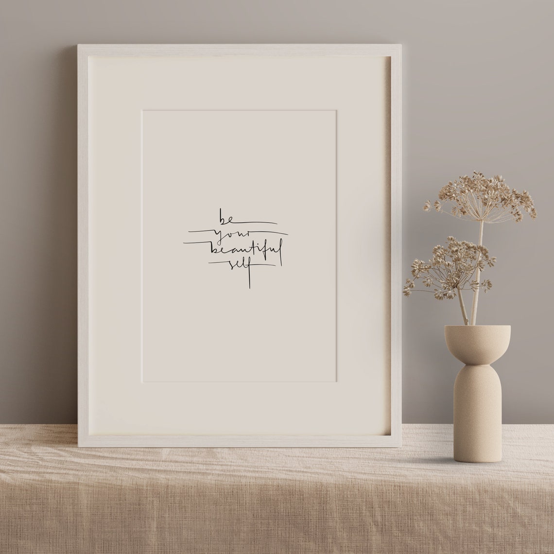 Be Your Beautiful Self Minimalist Self Love Quote Art Poster - Image 3