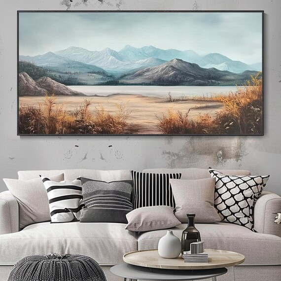 Forest Scenery Artwork Dreamy Valley Impressionist Oil Painting Hand Painted Nature Scene Textured Art Modern Wall Decor Office Decor