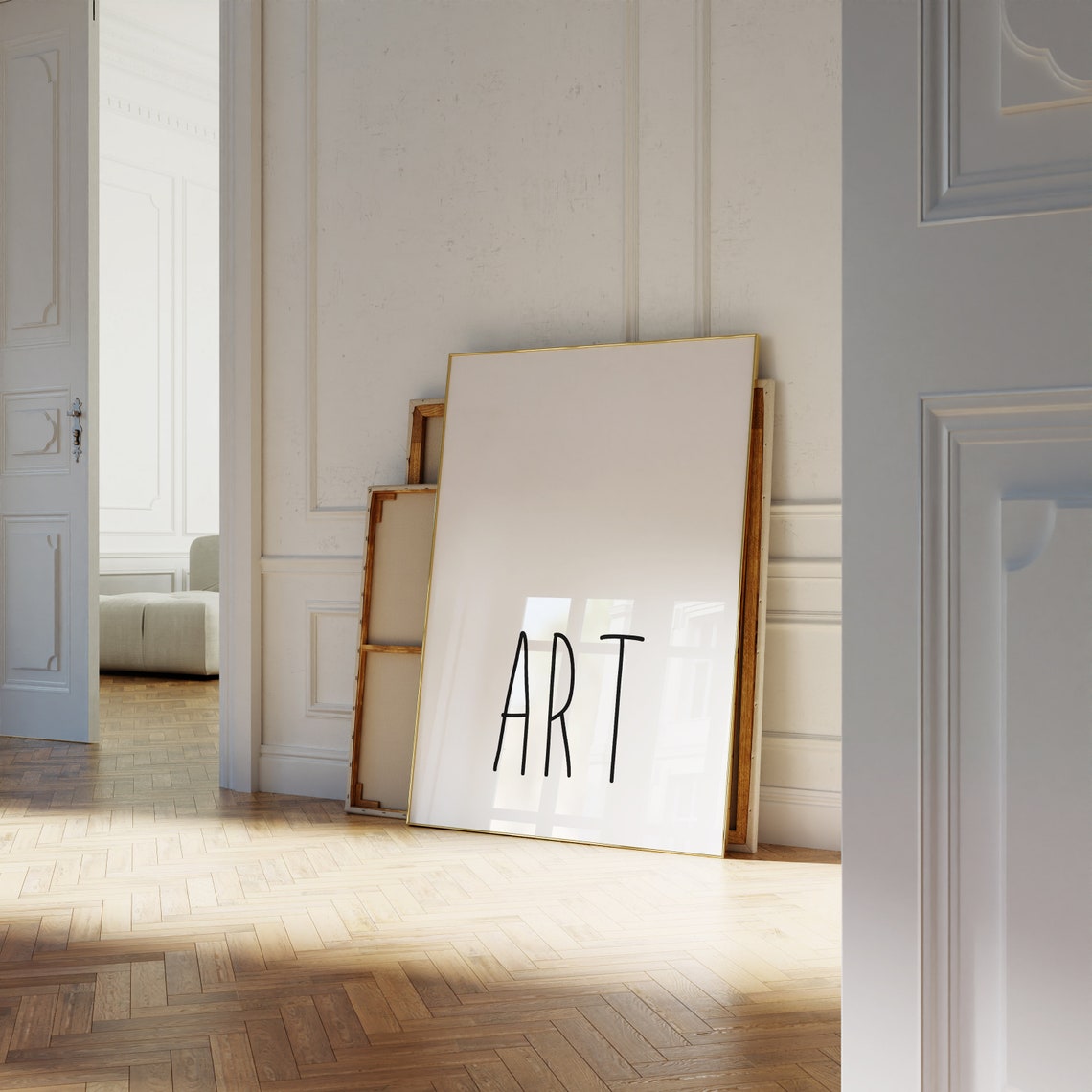 ART Thin Lettering Minimalist White Studio Gallery Word Poster - Image 2
