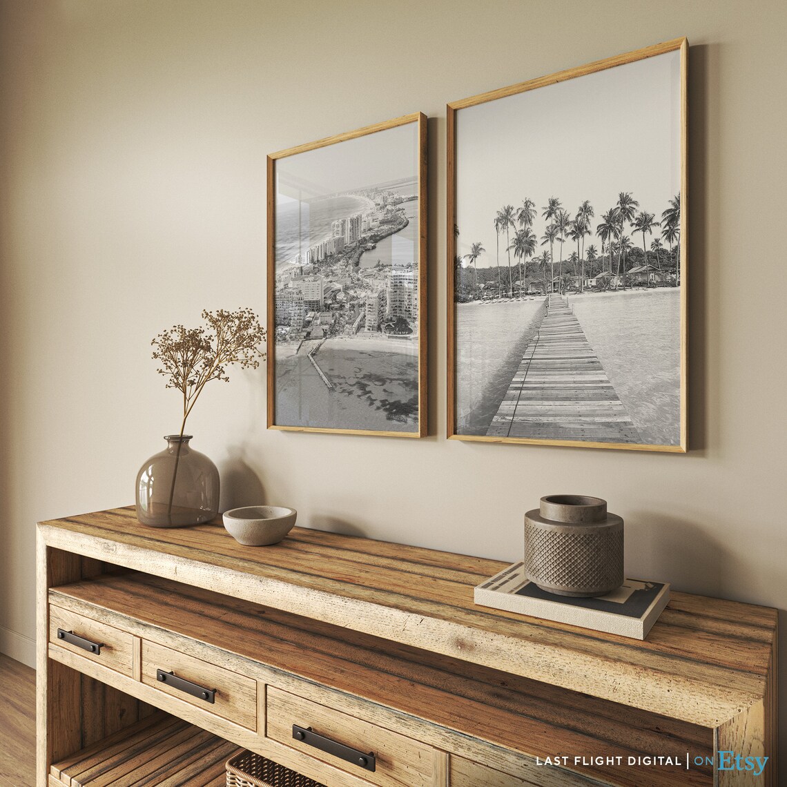 Cancun Black and White Travel Poster, Coastal Cityscape - Image 4