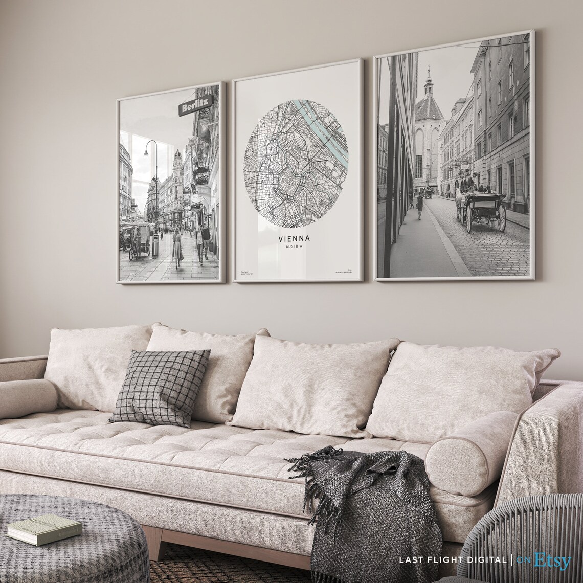 Vienna, Austria Travel Poster, City Streets Skyline - Image 4