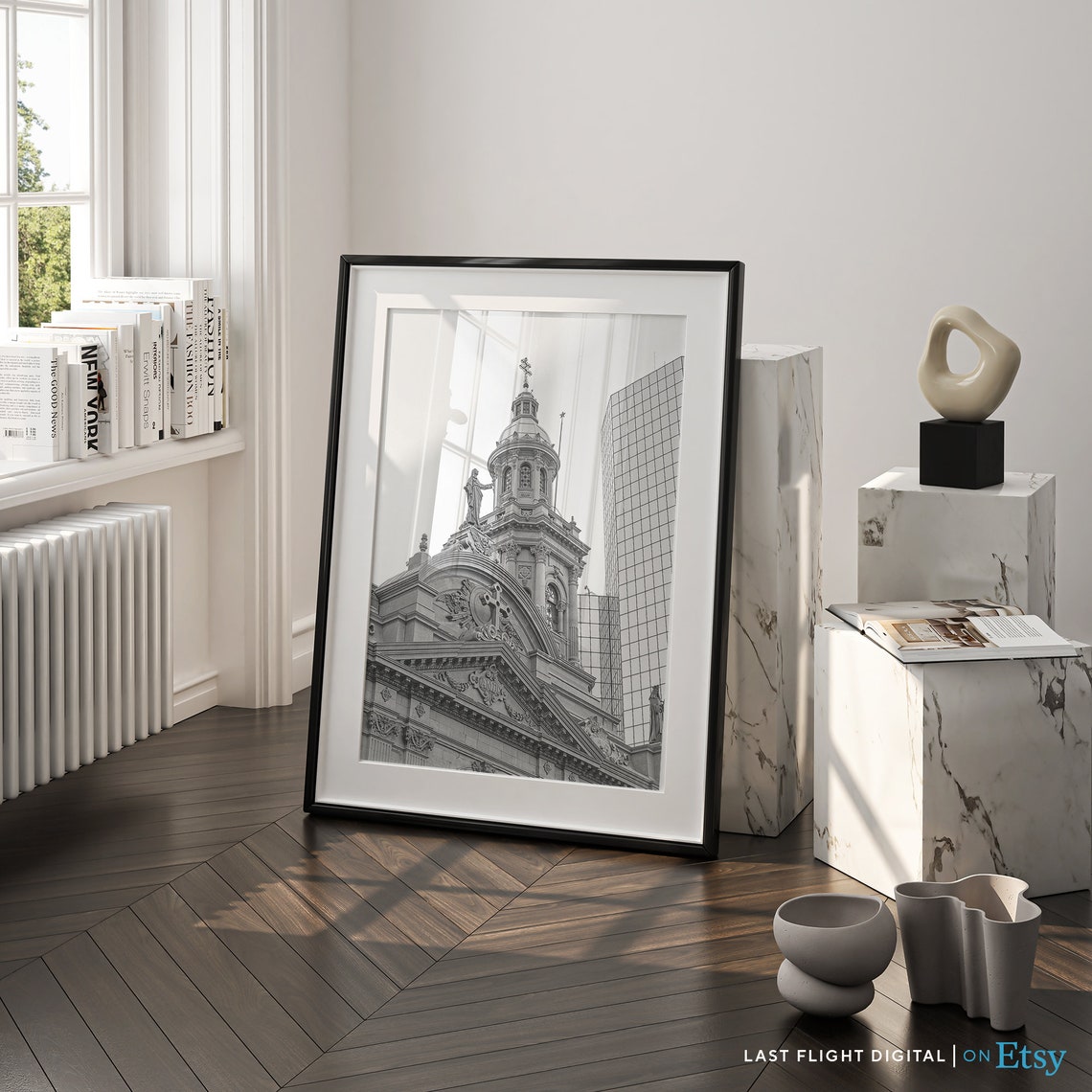 Chile Santiago Metropolitan Cathedral Baroque Facade Landmark Poster - Image 2