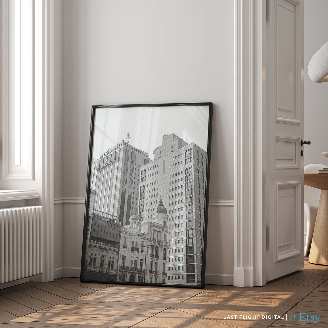 Montevideo Uruguay Downtown Independence Square Black White Poster - Image 4
