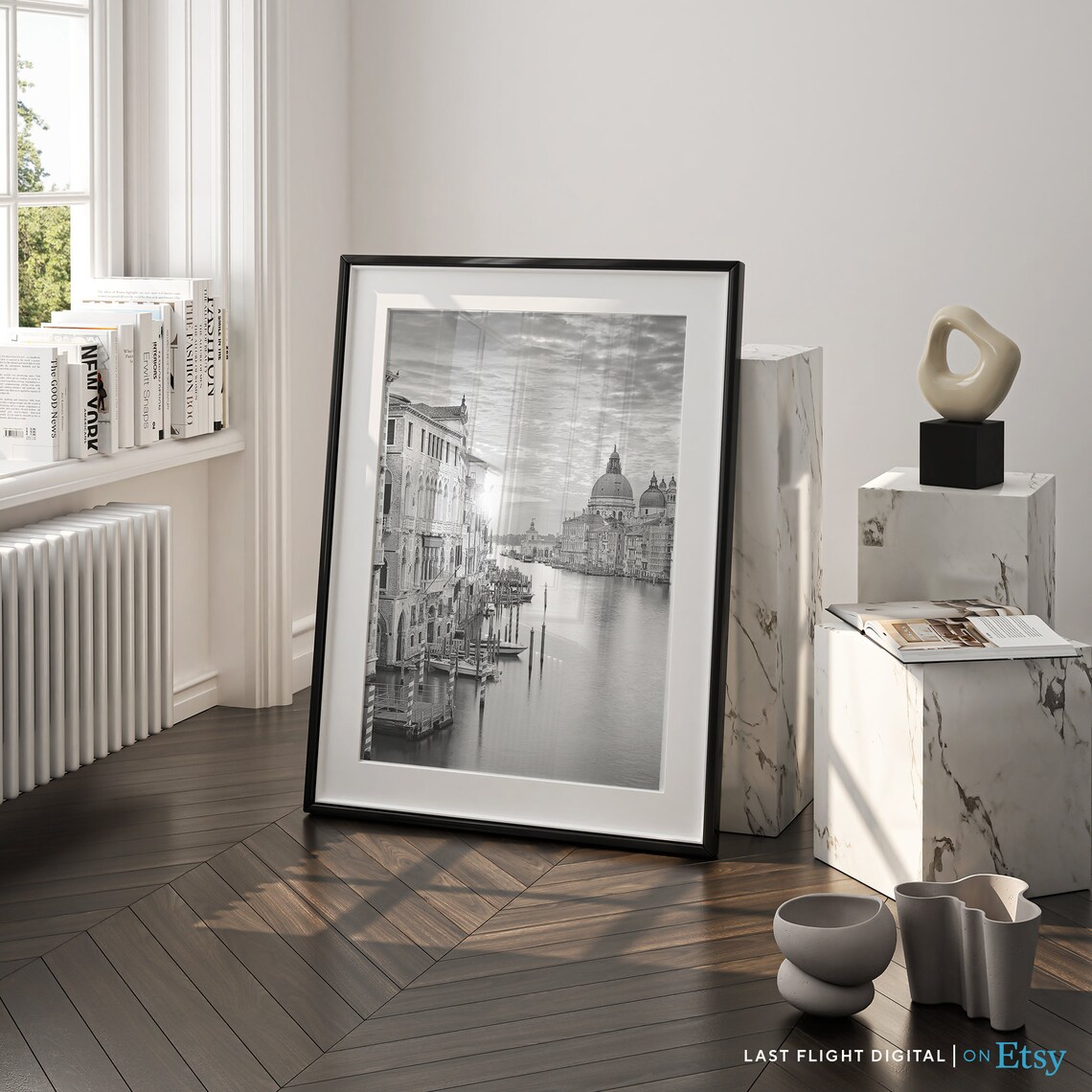 Venice Print Italy Poster Venice Wall Art Venice Poster Black And White Photo Venice Italy Canal Travel Italy Print Print - Image 3