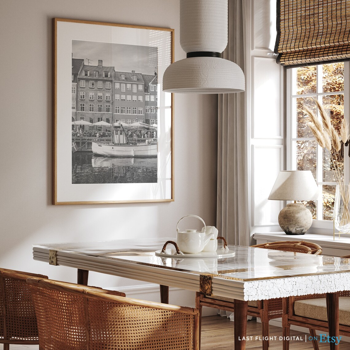 Copenhagen Denmark Black White Photography Poster - Image 5