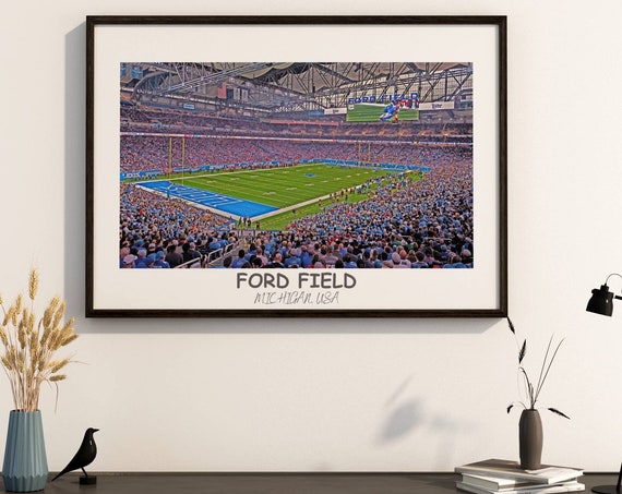 Ford Field Stadium Print Ford Field Stadium Poster Ford Field Stadium Wall Art Ford Field Stadium Travel Ford Field Stadium Art Print
