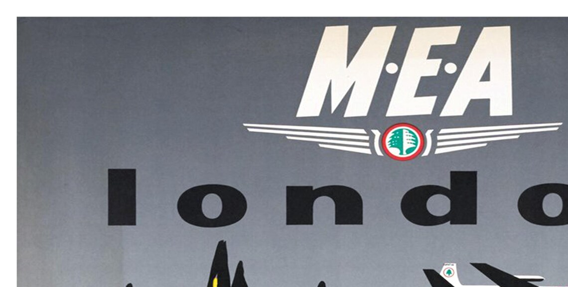London MEA Middle East Airlines Stained Glass Big Ben Poster - Image 2