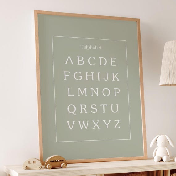 Alphabet Nursery Decor, Gender-Neutral Wall Art Print