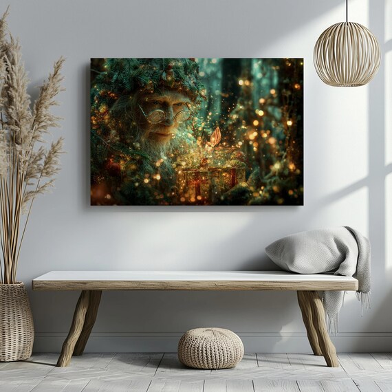 Christmas Tree Man Enchanted Magical Forest Holiday Spirit Wall Art