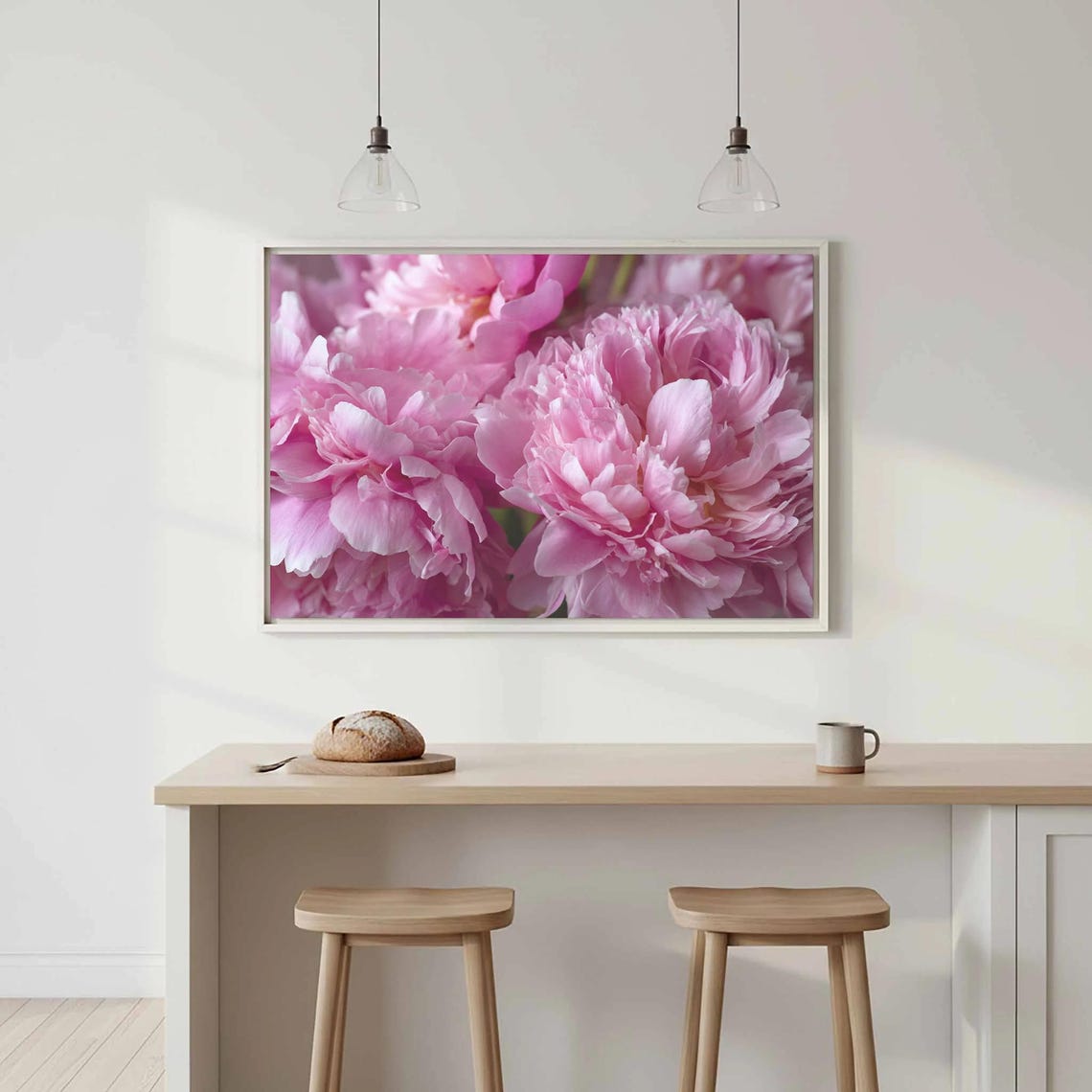 Pink Peony Blossoms Close Up Romantic Floral Photography Wall Art
