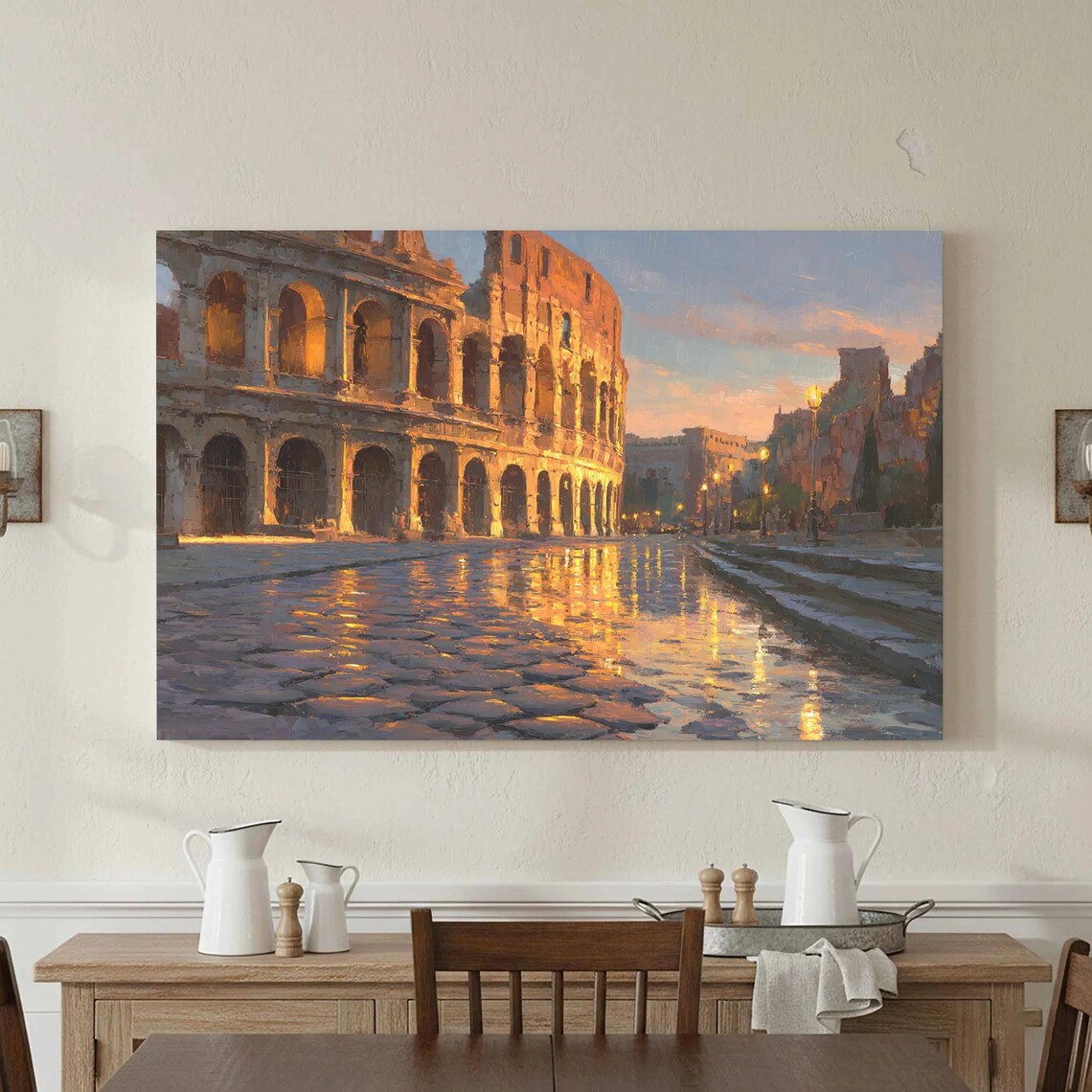 Colosseum Rome Travel Poster, Historic Architecture