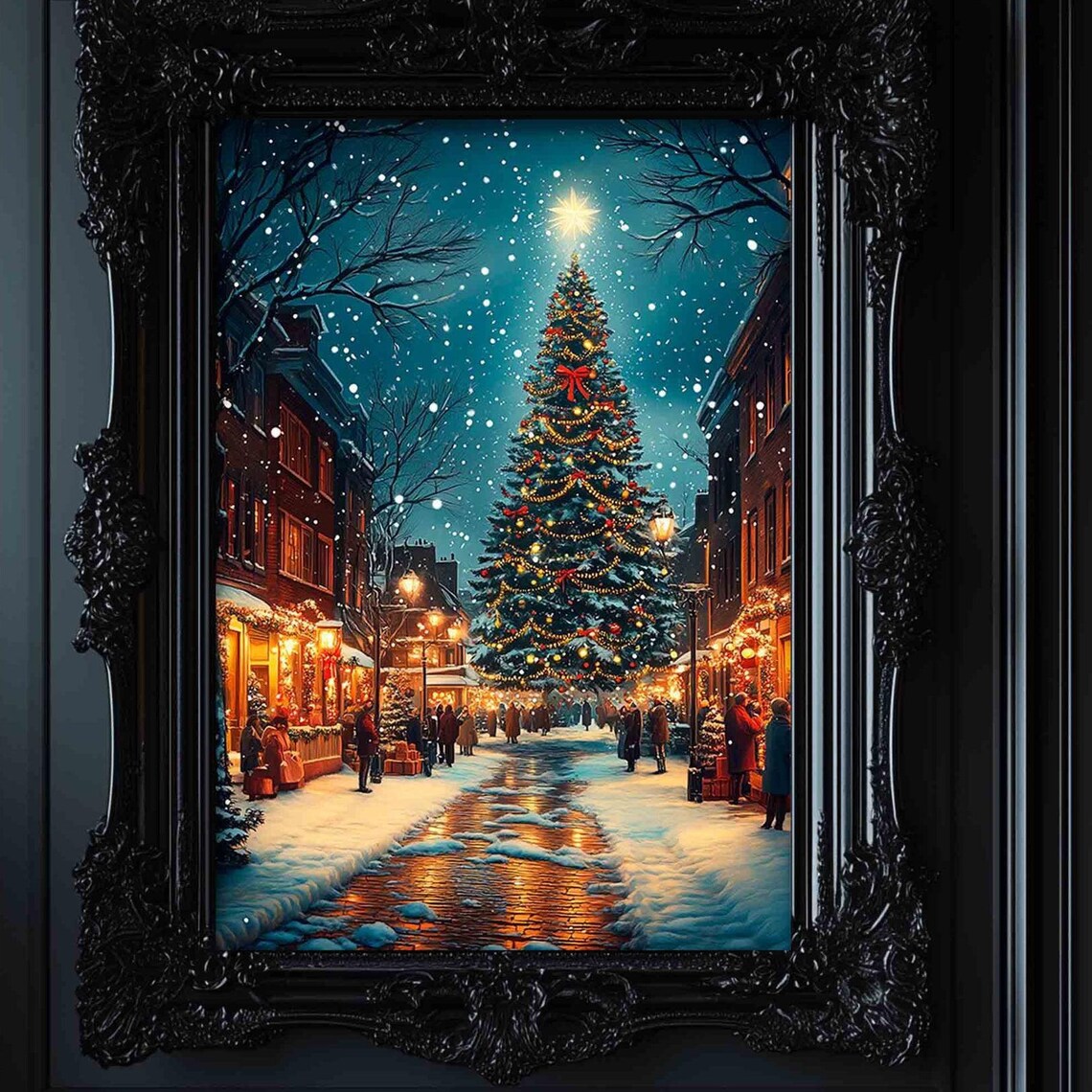 Christmas In The City, Classic Farmhouse Art Print