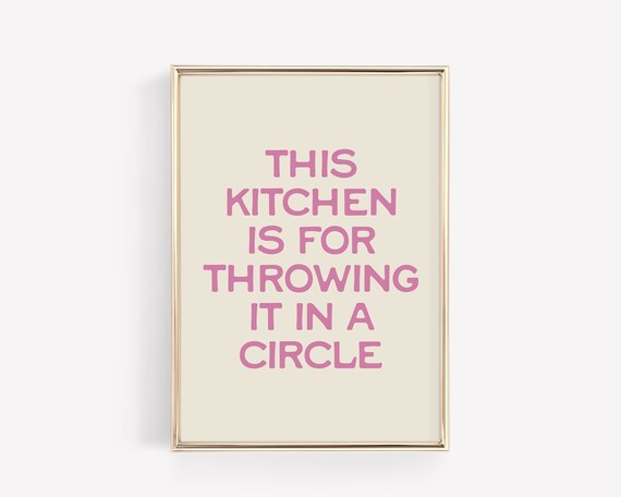 Pink Kitchen Wall Art Trendy Kitchen Art Cute Kitchen Art Kitchen Poster Kitchen Quotes Funny Kitchen Art Cooking Gift Foodie Art