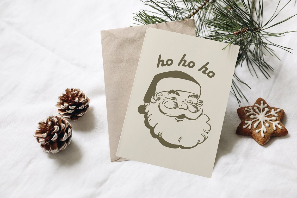Ho Ho Ho Retro Santa Claus Christmas Holiday Vintage Style Poster - Image 3
