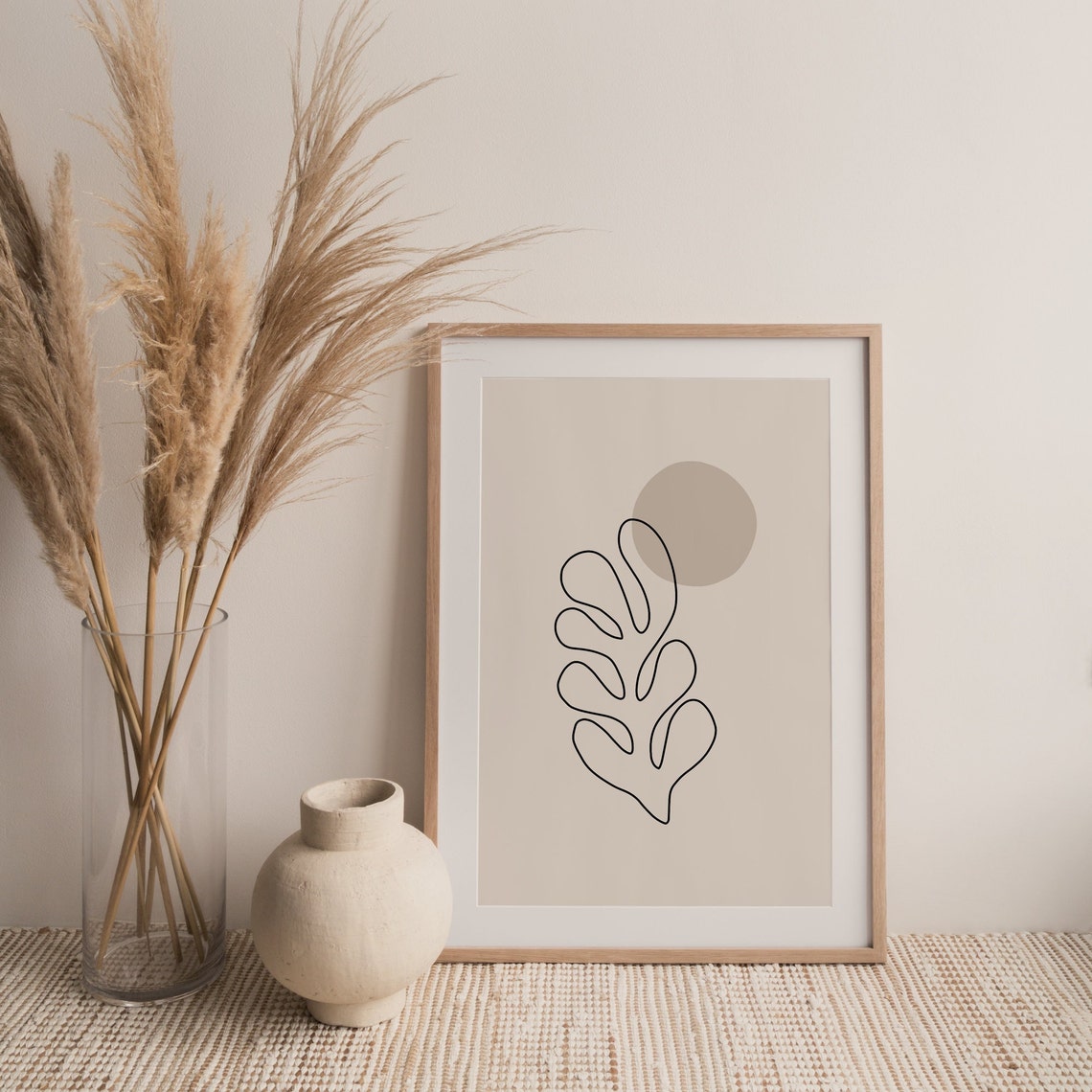 Matisse Style Sun and Leaf Line Art Abstract Botanical Decor Poster - Image 2