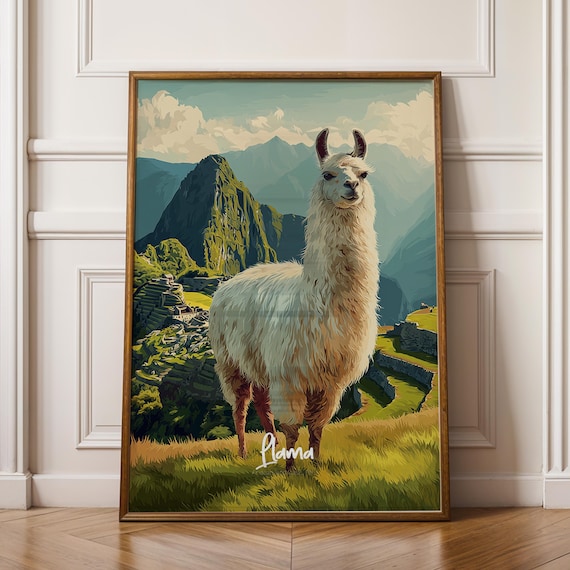 Llama Framed Poster Boho Nursery Wall Art For Kids