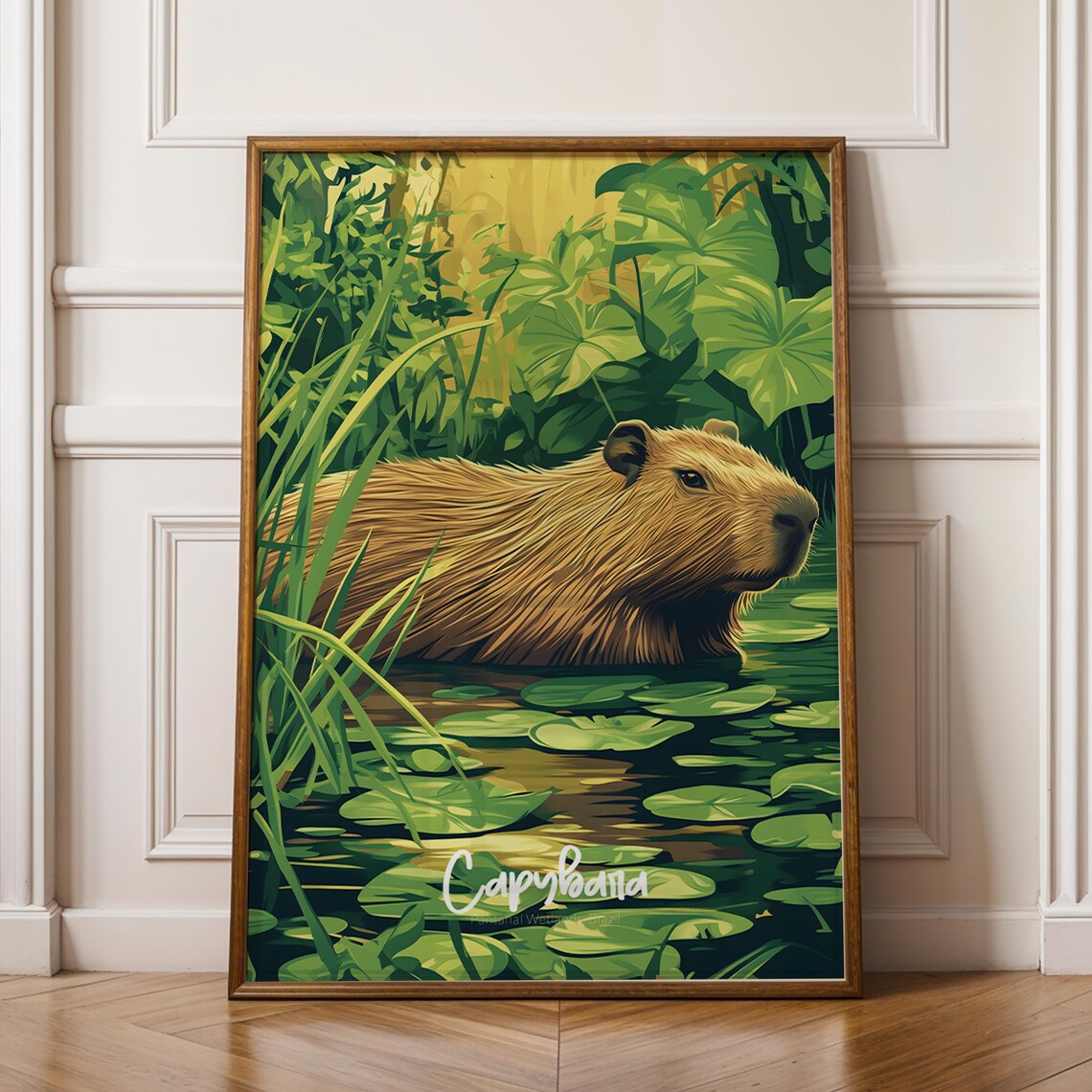 Capybara Cute Animal Art Print For Home Decor