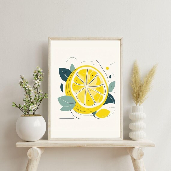 Lemons Print Fruit Market Print Art Abstract Wall Art Art Colourful Art Maximalist Minimalistic