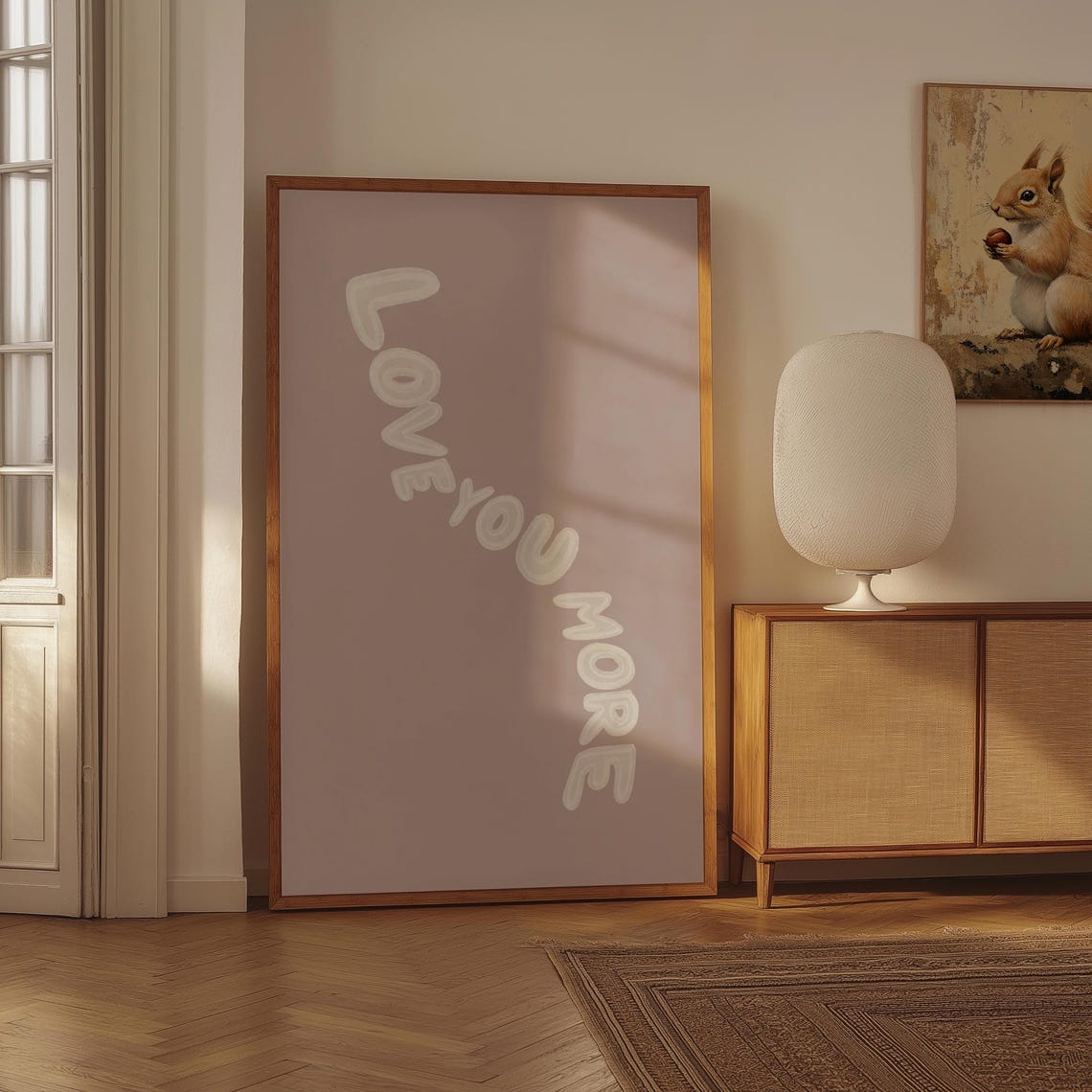 Love You More Wavy Text Minimalist Romantic Bedroom Wall Poster - Image 3