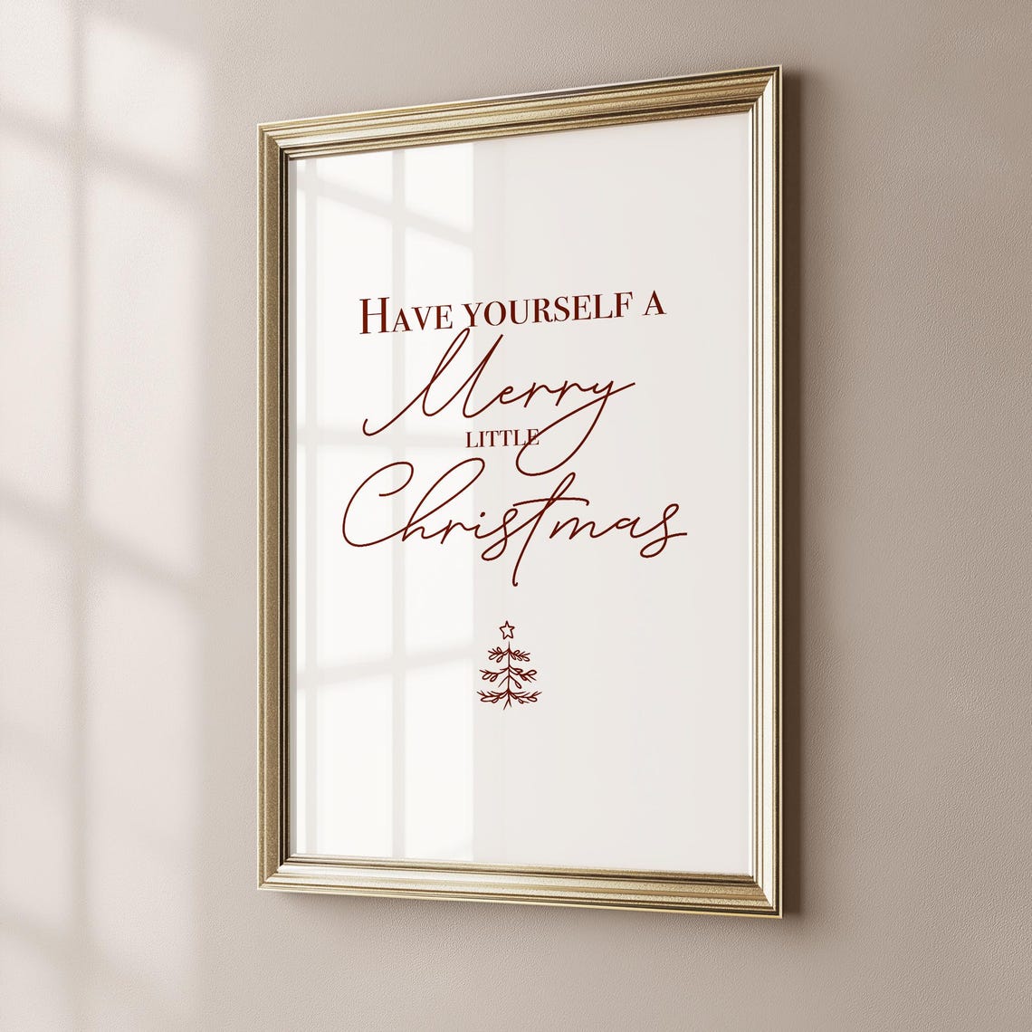 Have Yourself a Merry Little Christmas Script Holiday Wall Poster