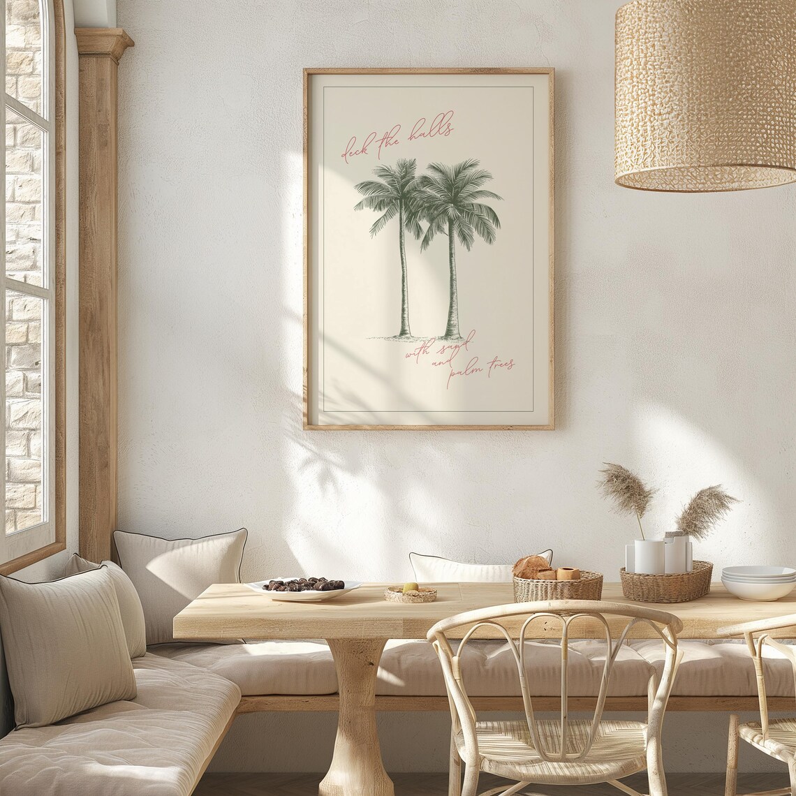 Deck the Halls with Sand and Palm Trees Tropical Christmas Poster - Image 3