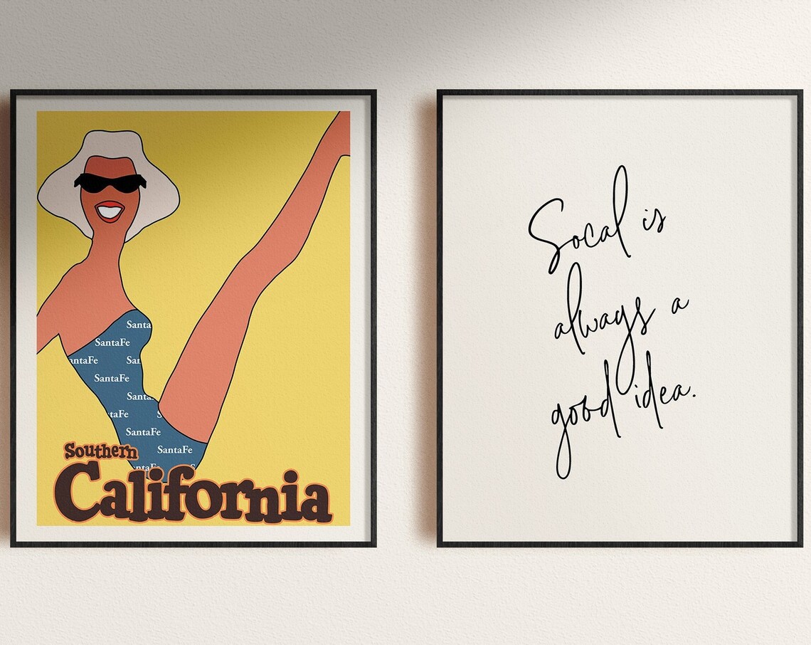 Retro Southern California Pin Up Swimsuit Girl Travel Poster - Image 2