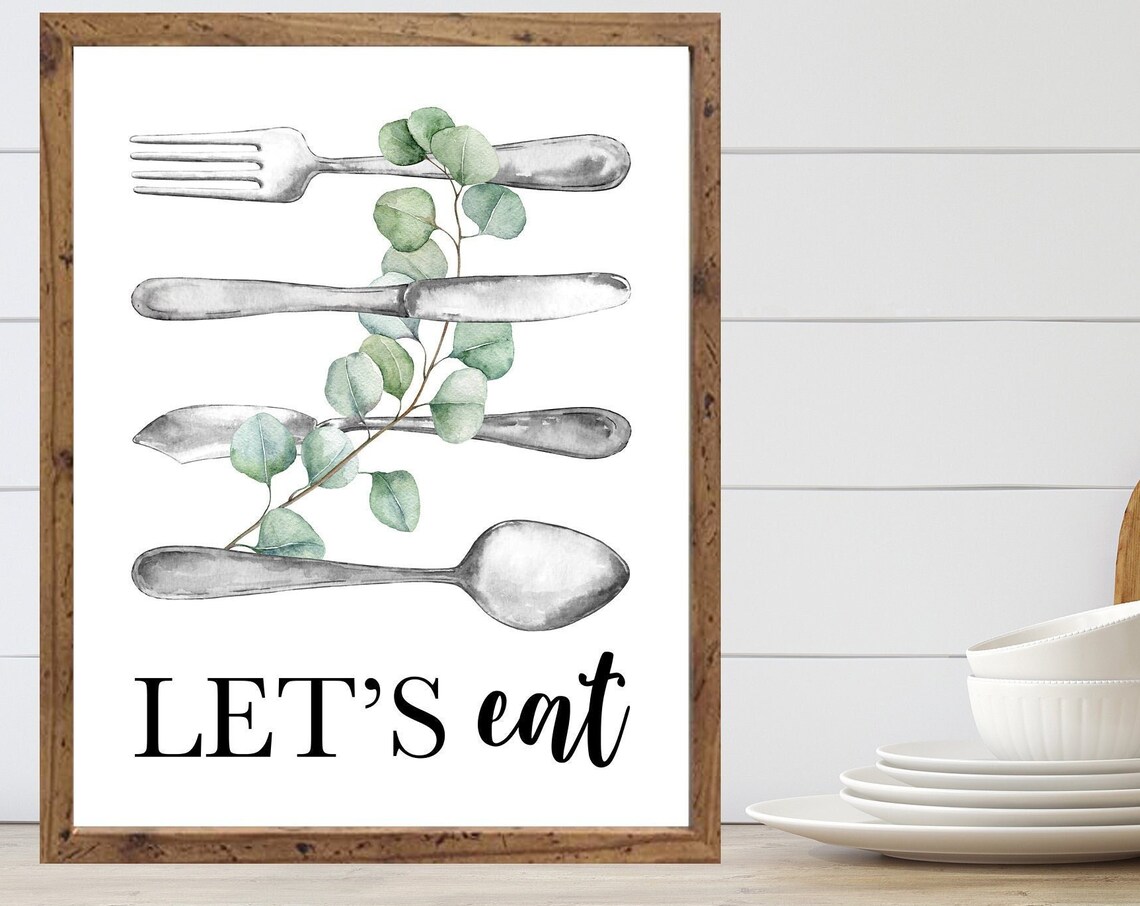 Shiplets Eat Silver Utensils And Eucalyptus Art Print