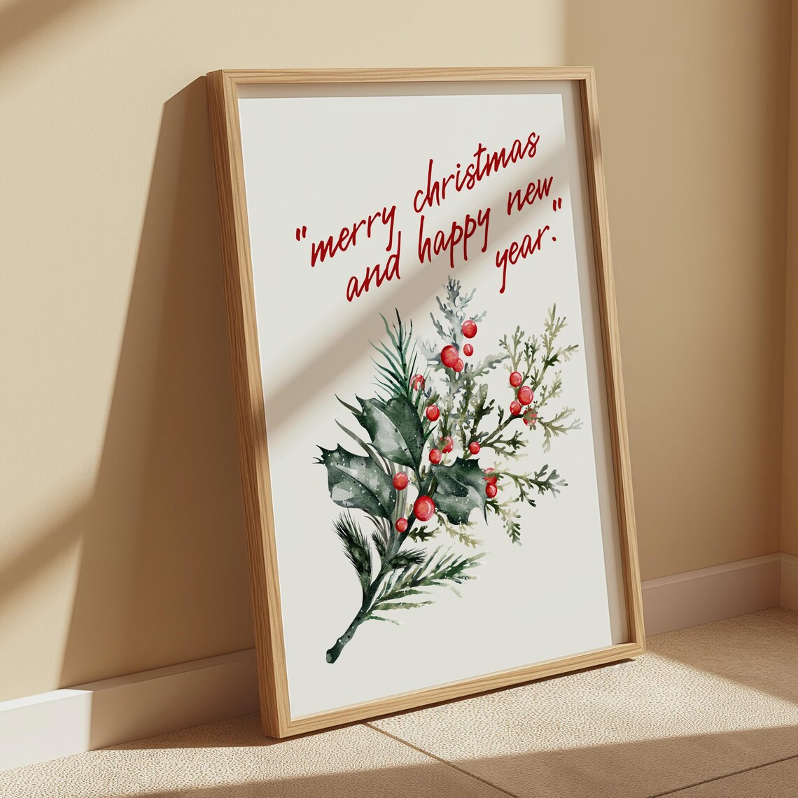 Merry Christmas And Happy New Year Art Print