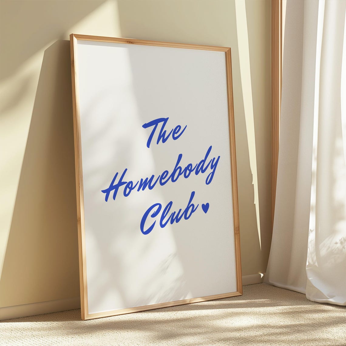The Homebody Club Blue Script Quote Cozy Wall Decor Art Poster - Image 3