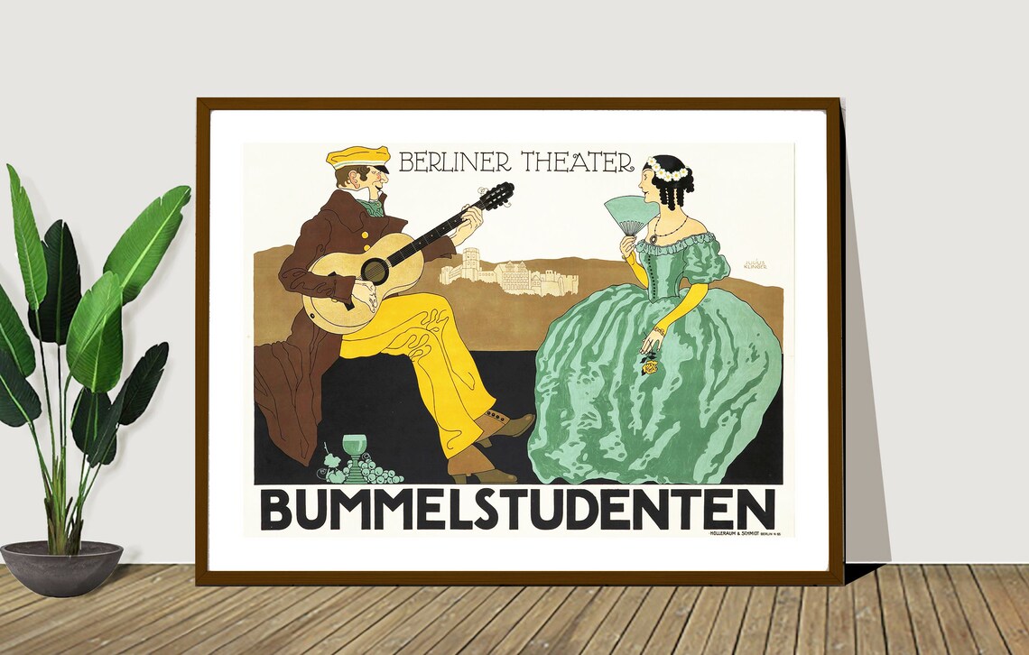 Berliner Theater Bummelstudenten Julius Klinger Vintage Theater Poster - Image 2