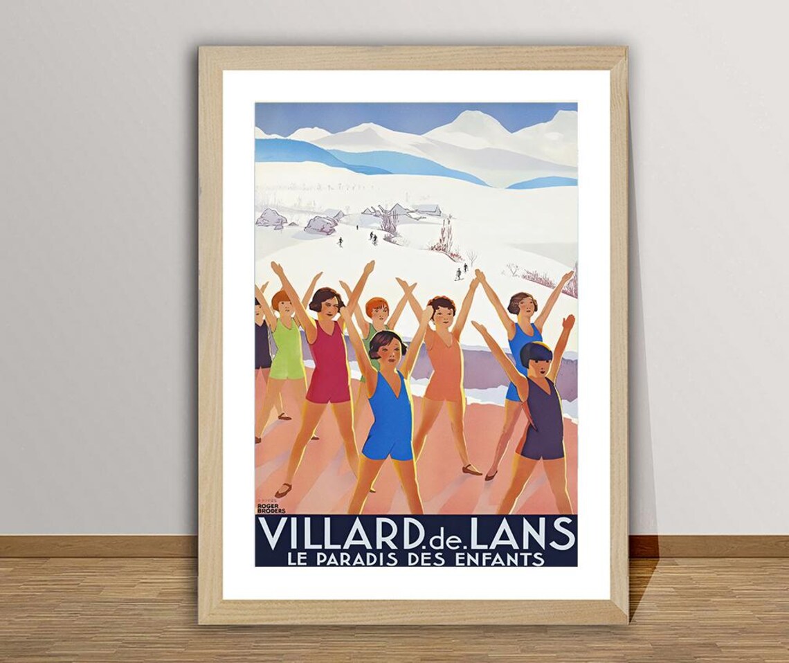 Villard de Lans Le Paradis des Enfants French Ski Poster Kids