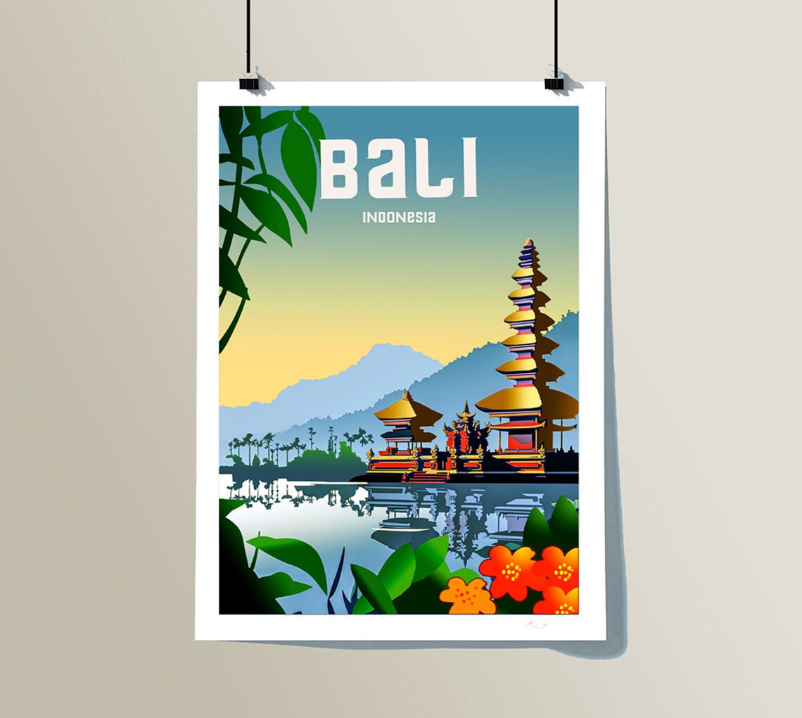Bali Indonesia Travel Poster By Wed Bali Poster Bali Temple Print Wall Decor Gift Idea - Image 3