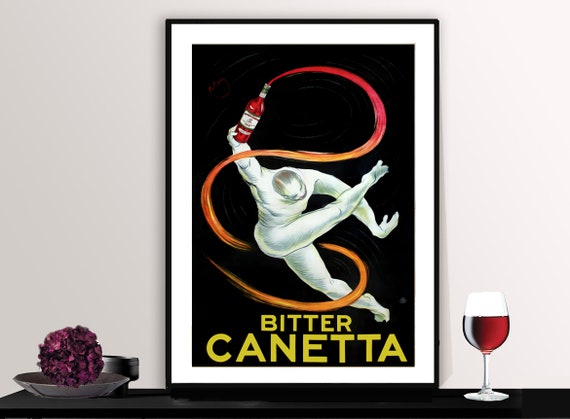 Bitter Canetta Vintage Fooddrink Poster Beverage Art Liquor Lovers Wall Decor Gift Idea