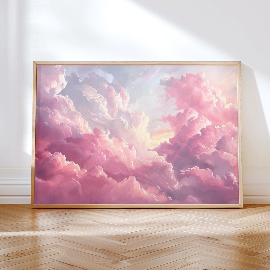 Pink Cloud Painting, Pastel Sky Art Print