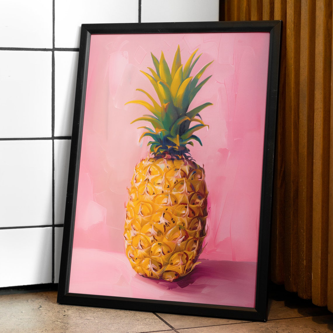 Pink Pineapple Painting, Tropical Fruit Art Print - Image 2