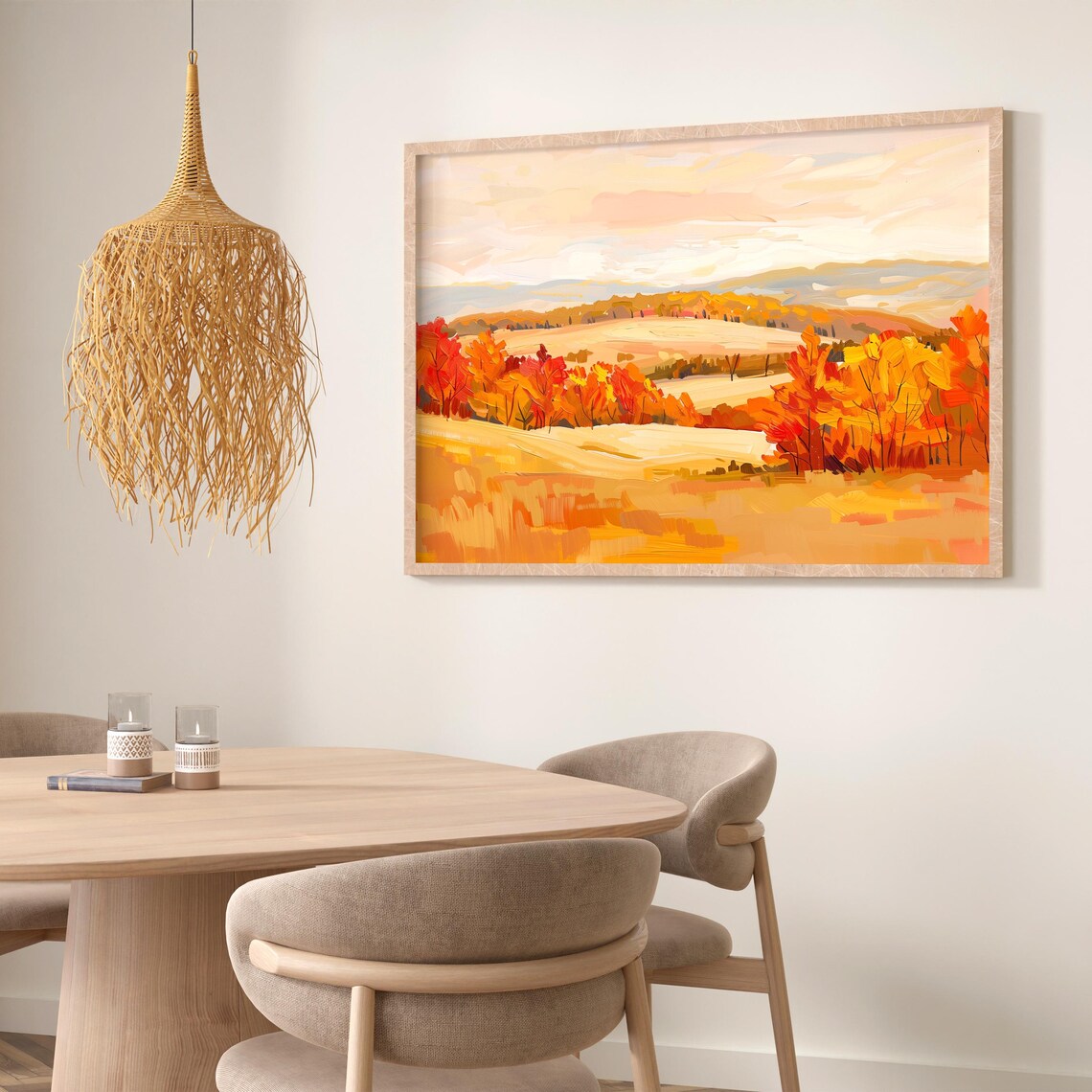 Autumn Landscape Painting, Fall Trees Wall Art - Image 4