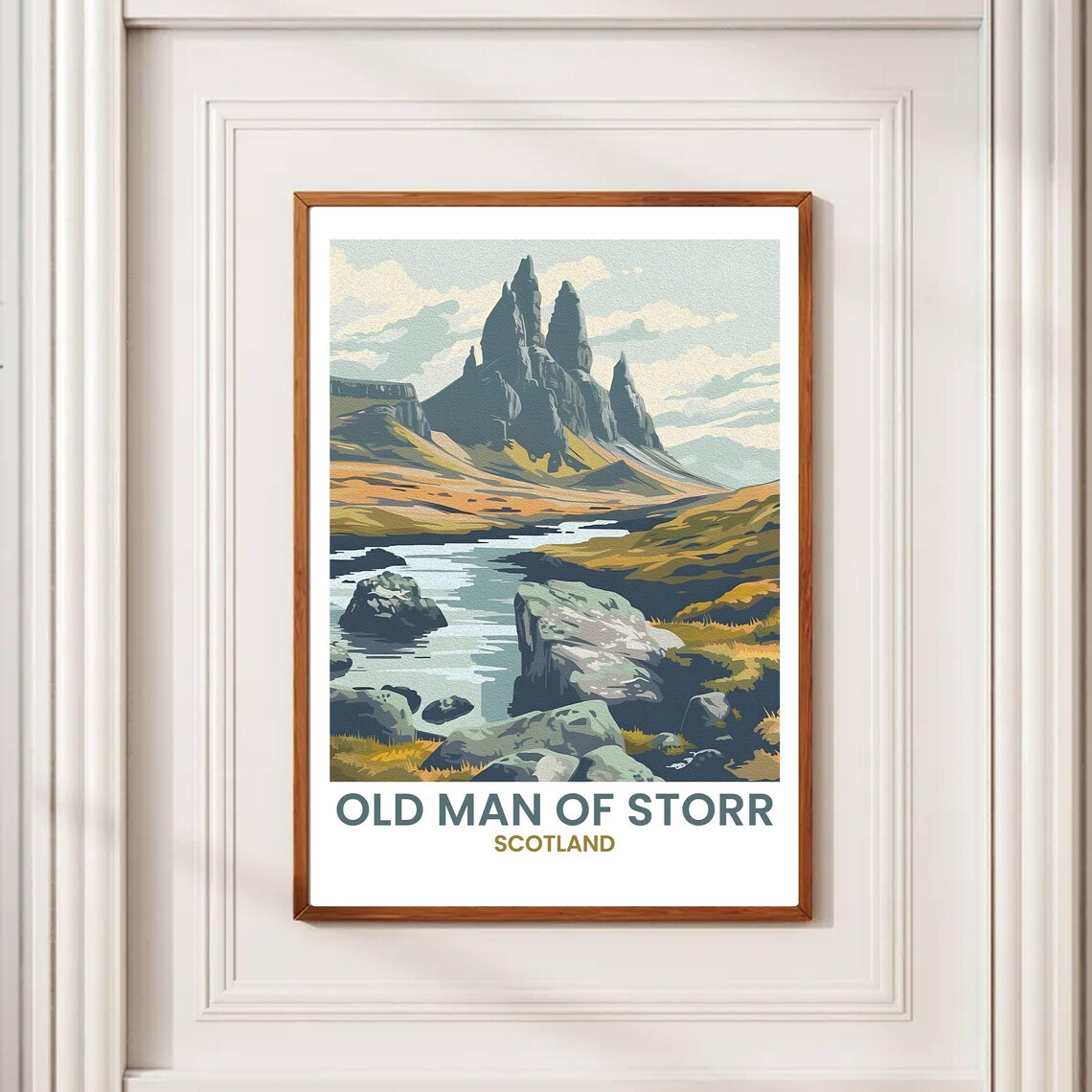 Isle of Skye Vintage Travel Poster, Old Man Storr