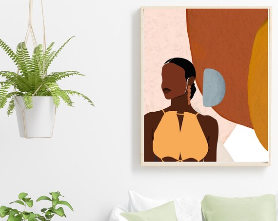 Power Fashion Art Afro Woman Art Feminine Wall Art African Wall Art Black Wall Art Art Instant Boho Art
