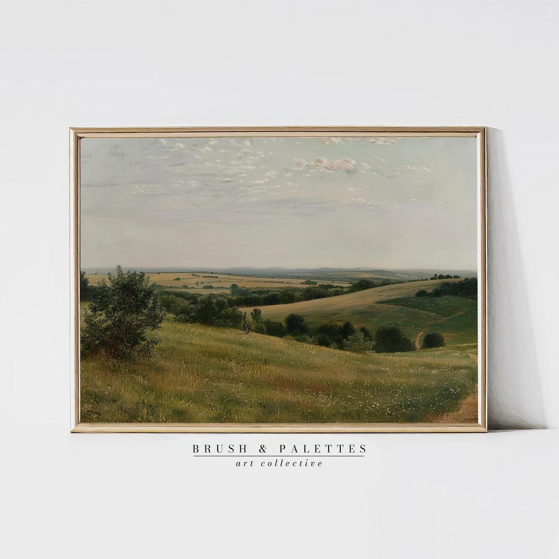 Rolling Countryside Meadow Landscape Rustic Farmhouse Field Wall Art