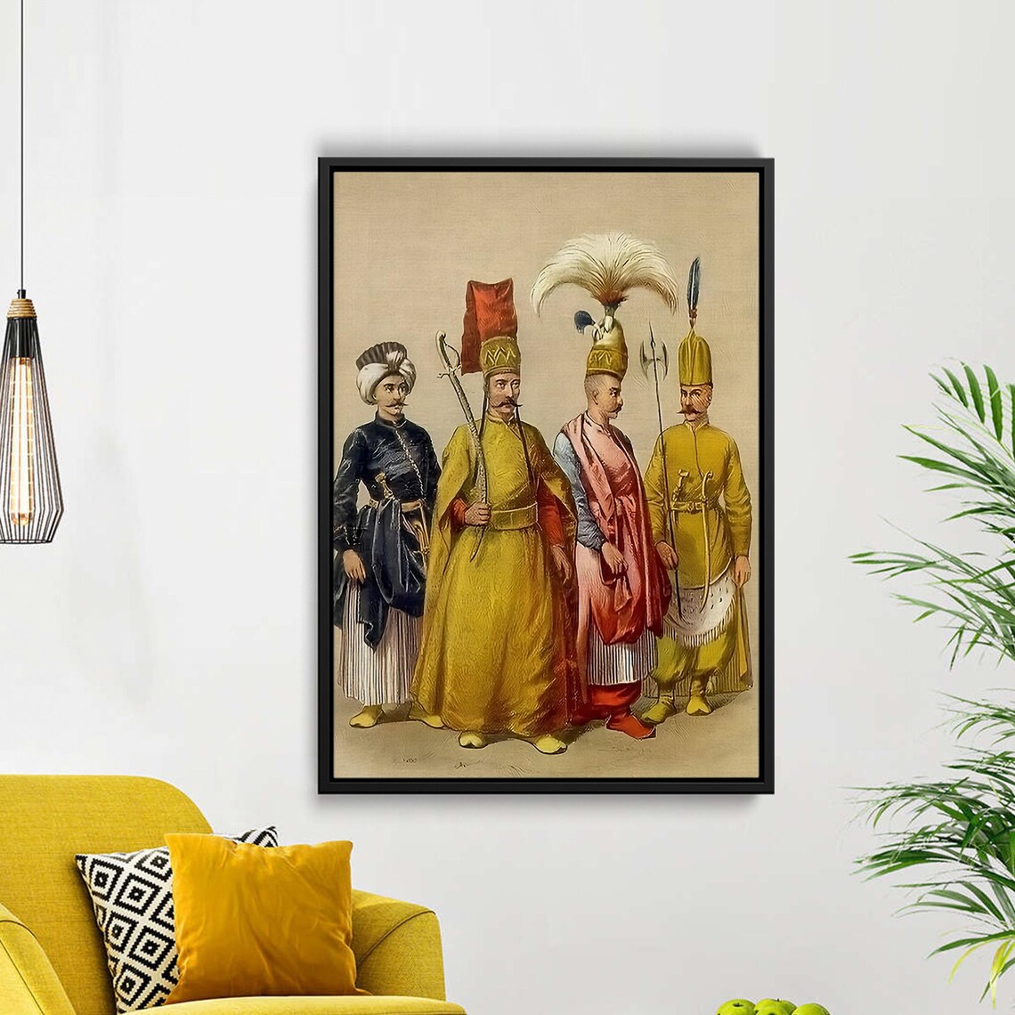 Ottoman Janissary Soldiers in Vintage Uniforms Turkish History Wall Art