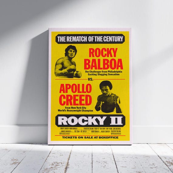 Rocky Ii 1979 Movie Poster Retro Canvas Wall Art Boxing Themed Decor Inspiring Cinema Classic Gift For Fans