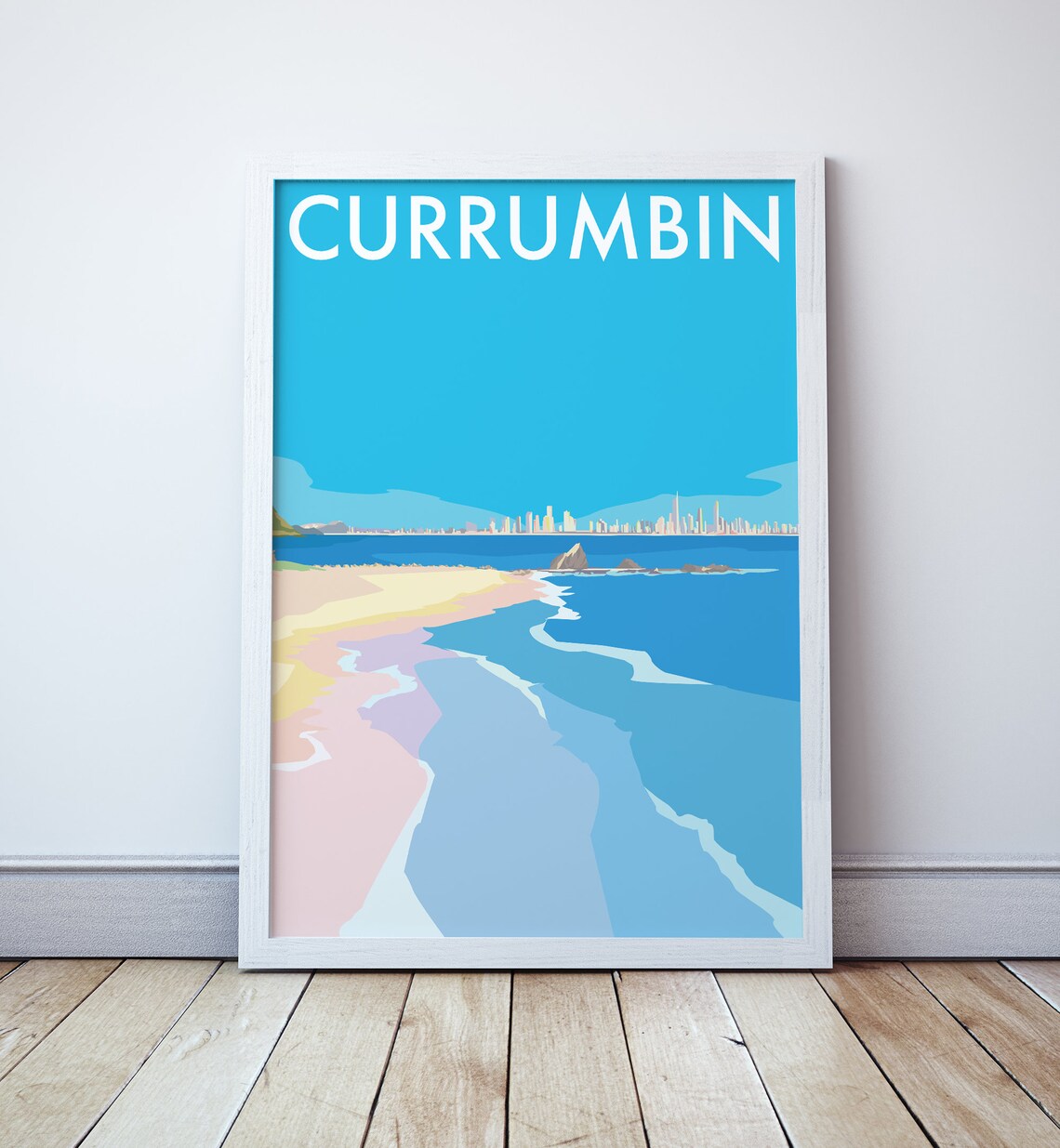 Currumbin Beach Gold Coast Travel Poster
