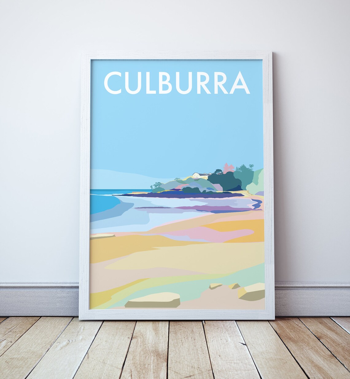 Culburra Beach Travel Poster, Australia Coast
