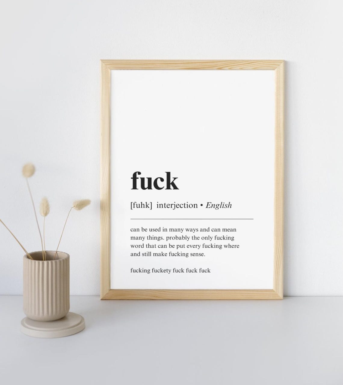 Fuck Definition Funny Dictionary Poster Sarcastic Home Office Decor - Image 3